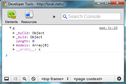 Console Log of Collection